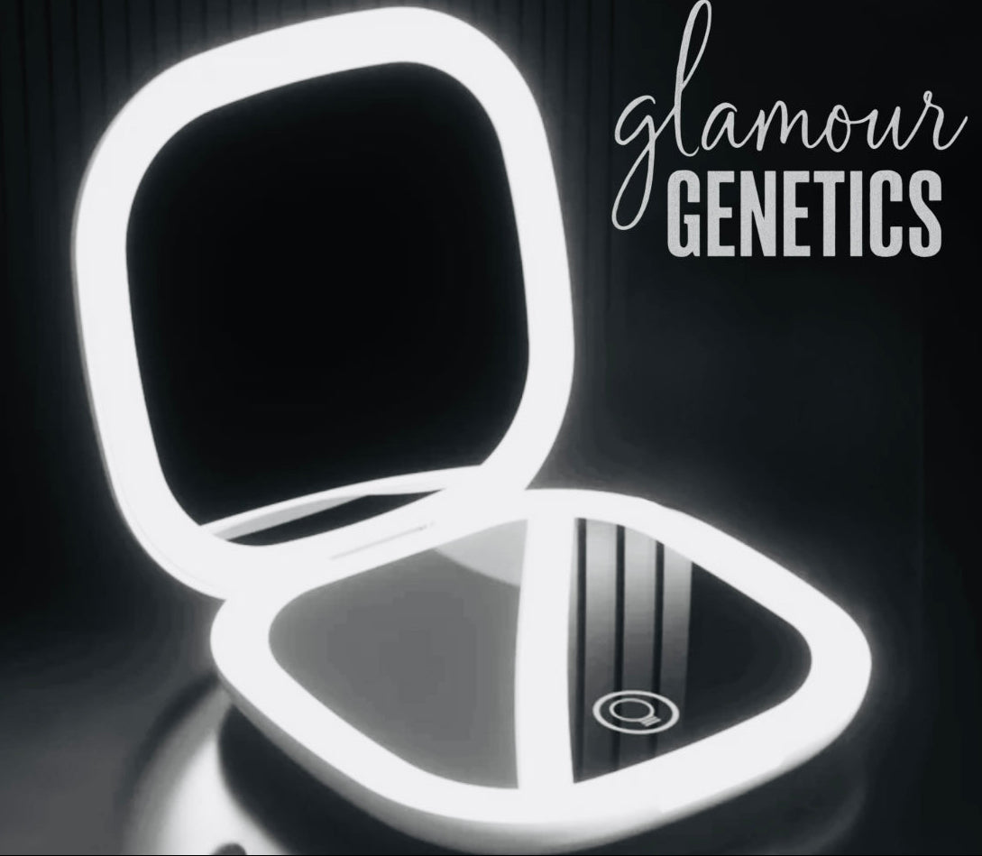 Double-Sided Foldable LED Light Cosmetic Mirror – Glamour Genetics